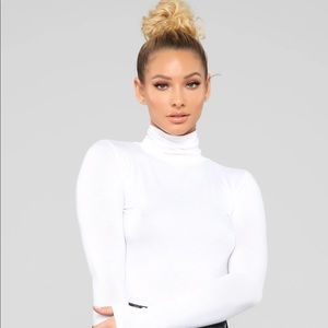 Pamela Turtle Neck Long Sleeve Top - Off White